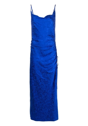 P.A.R.O.S.H. floral-pattern sleeveless long dress - Blue