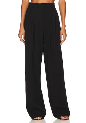 L'Academie The High Waist Pleated Trouser in Black. Size 14.