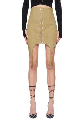 Dion Lee Khaki Corset Garter Miniskirt