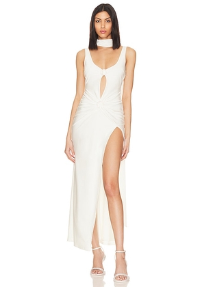 Khanums X Revolve Tri Cut Out Gown in Ivory. Size M, XS.