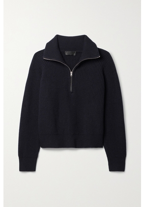 Nili Lotan - Garza Ribbed Cashmere Half-zip Sweater - Blue - x small,small,medium,large