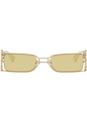 Feng Chen Wang SSENSE Exclusive Gold Bamboo Sunglasses