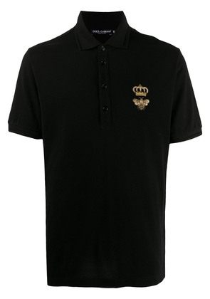Dolce & Gabbana embroidered piqué polo shirt - Black