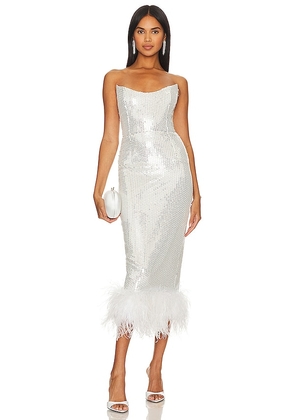 The New Arrivals by Ilkyaz Ozel Ginger Midi Dress in White. Size 36/4, 38/6, 40/8.