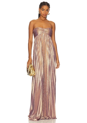retrofete Lyanna Dress in Metallic Gold. Size L, M, S, XS, XXS.