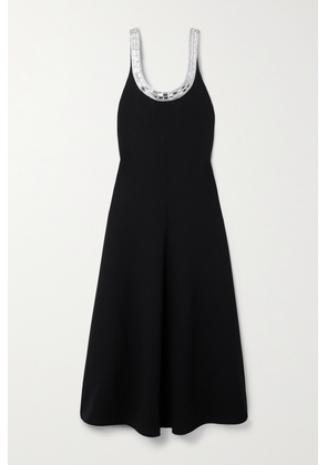 Chloé - Open-back Embellished Wool-crepe Midi Dress - Black - FR34,FR36,FR38,FR40,FR42