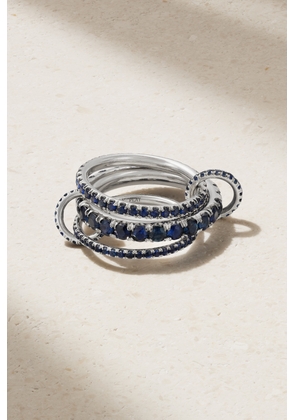 Spinelli Kilcollin - Junia Set Of Three Platinum Sapphire Rings - Blue - 6,7 1/2