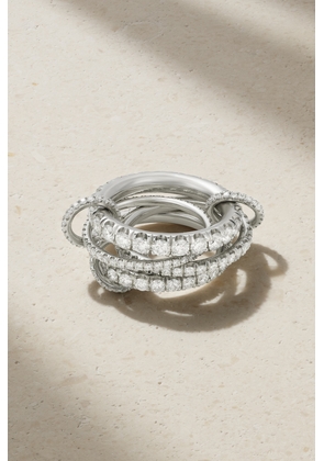 Spinelli Kilcollin - Alix Set Of Four Platinum Diamond Rings - Silver - 7