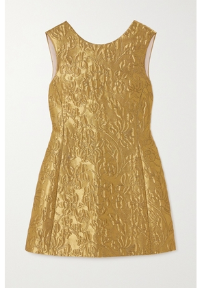 Emilia Wickstead - Irma Metallic Floral-brocade Mini Dress - Gold - UK 6,UK 8,UK 10,UK 12,UK 14,UK 16,UK 18