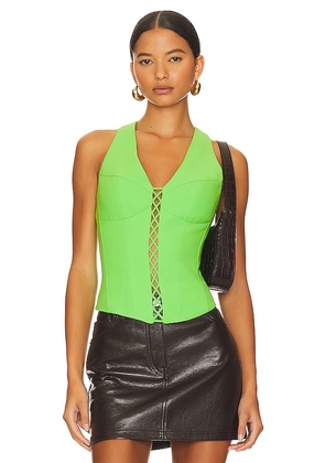 Rozie Corsets Lace Up Corset Top in Green. Size 38/M, 40/L.