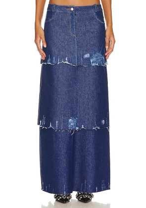 LADO BOKUCHAVA Ocean Skirt in Blue. Size S, XS.
