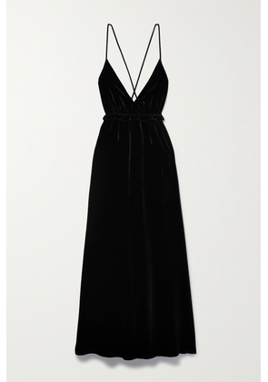 Ulla Johnson - Lavinia Open-back Ruffled Velvet Gown - Black - US00,US0,US2,US4,US6,US8,US10,US12