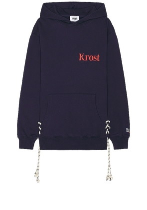 KROST Fair Winds Vented Lace Hoodie in Navy. Size M, S.