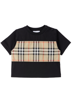 Burberry Baby Black Vintage Check Panel T-Shirt