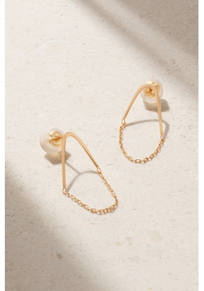Melissa Joy Manning - Single Chain V Drop 14-karat Recycled Gold Earrings - One size