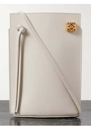 Loewe - Dice Pocket Embellished Leather Shoulder Bag - White - One size
