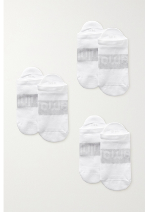 lululemon - Power Stride Tab Set Of Three Stretch-knit Socks - White - S,M,L