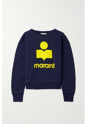 Marant Étoile - Mobyli Flocked Cotton-blend Jersey Sweater - Blue - FR32,FR34,FR36,FR38,FR40,FR42,FR44