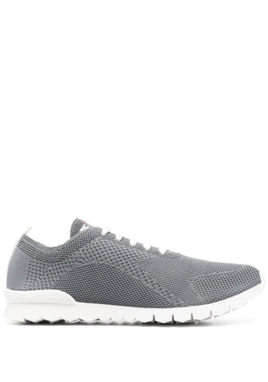 Kiton logo-embroidered knit sneakers - Grey