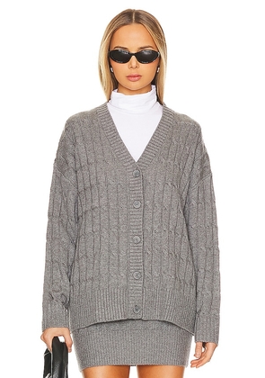 L'Academie Daiva Cable Cardigan in Charcoal. Size S.