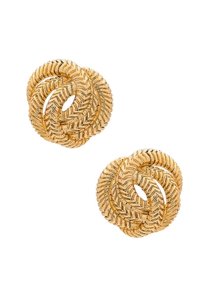Jennifer Behr Elaina Stud Earrings in Metallic Gold.