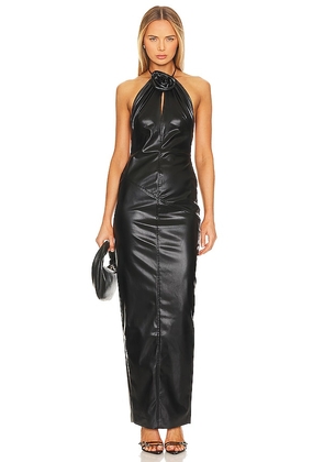 Ronny Kobo Danz Faux Leather Dress in Black. Size S.