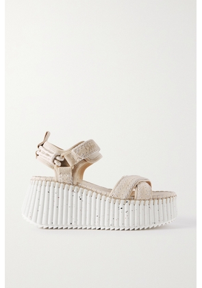 Chloé - + Net Sustain Nama Suede And Leather Platform Sandals - White - IT35,IT36,IT37,IT38,IT39,IT40,IT41,IT42