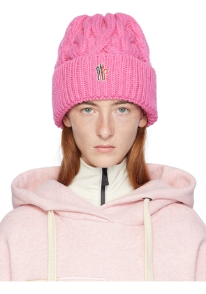 Moncler Grenoble Pink Rolled Beanie