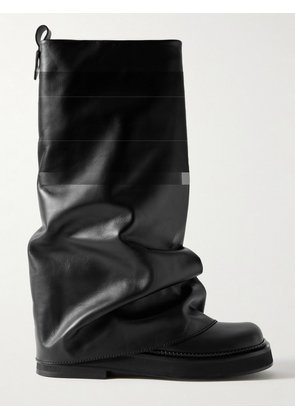 The Attico - Robin Layered Leather Knee Boots - Black - IT35,IT36,IT36.5,IT37,IT37.5,IT38,IT38.5,IT39,IT39.5,IT40,IT41