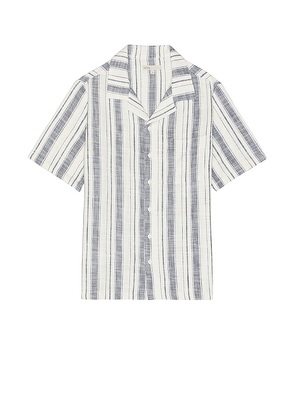 onia Novelty Vacation Baja Stripe Shirt in Blue. Size M.