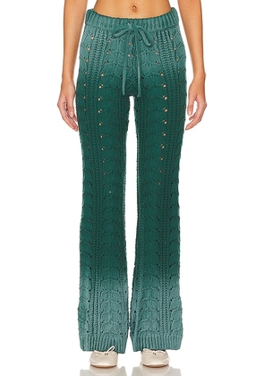 Lovers and Friends Jelissa Ombre Knit Pant in Dark Green. Size M, S, XL, XS.