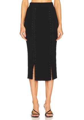 SIMKHAI Helix Lace Up Skirt in Black. Size M, S, XS.