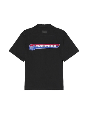 Norwood Pit Crew Button Down Shirt in Black. Size L.