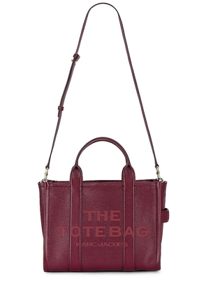 Marc Jacobs The Leather Medium Tote in Burgundy.