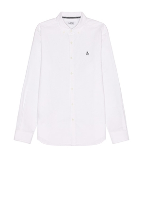 Original Penguin Long Sleeve Oxford Shirt in White. Size M, S.
