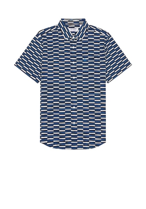 Original Penguin All Over Geo Print Polo in Blue. Size M, S.