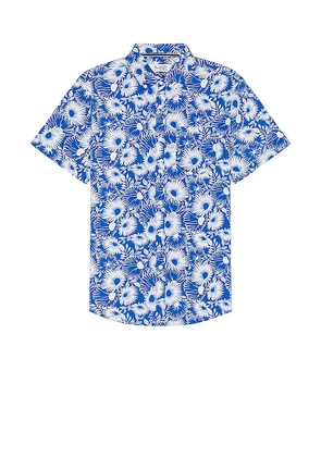 Original Penguin All Over Floral Print Polo in Blue. Size M, S, XL/1X.