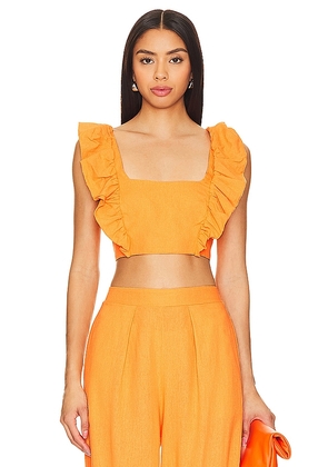 PEIXOTO Jocelyn Top in Orange. Size XL.