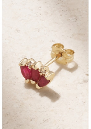 STONE AND STRAND - 10-karat Gold, Ruby And Diamond Single Earring - One size