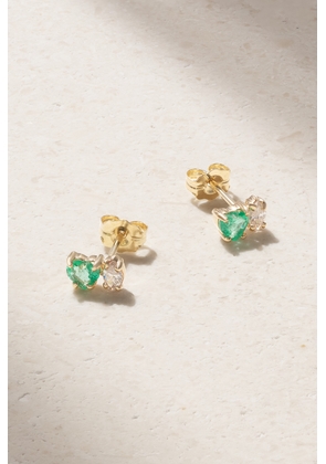 STONE AND STRAND - 10-karat Gold, Emerald And Diamond Earrings - One size