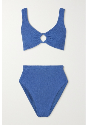 Hunza G - Nadine Metallic Seersucker Bikini - Blue - One size