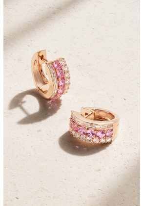 Anita Ko - Lola 18-karat Rose Gold, Sapphire And Diamond Hoop Earrings - Pink - One size