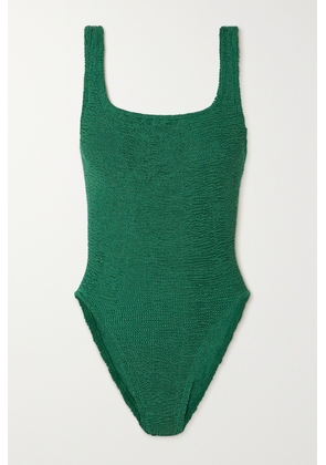 Hunza G - Seersucker Metallic Swimsuit - Green - One size