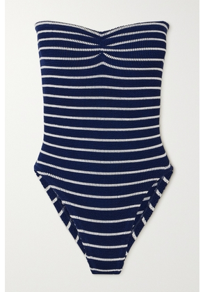 Hunza G - Brooke Striped Seersucker Swimsuit - Blue - One size
