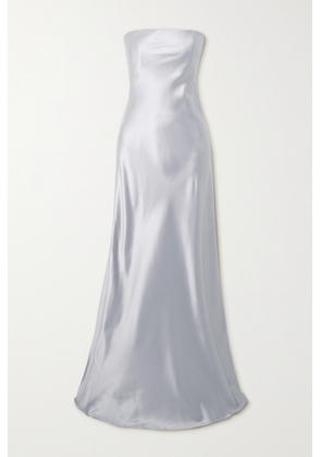 Christopher Esber - Strapless Satin Maxi Dress - Silver - UK 6,UK 8,UK 10,UK 12,UK 14
