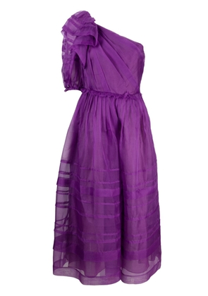 Ulla Johnson Artemis one-shoulder silk-organza midi dress - Purple