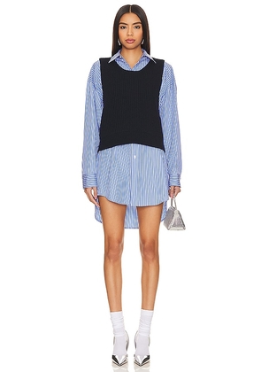 MSGM Shirt Dress in Blue. Size 40/S.