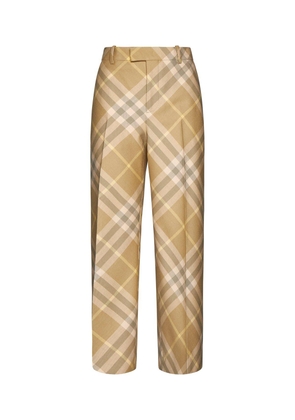 Burberry Check-Printed Straight-Leg Tailored Trousers
