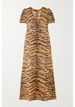 Zimmermann - Matchmaker Tiger-print Silk Maxi Dress - Brown - 00,0,1,2,3,4