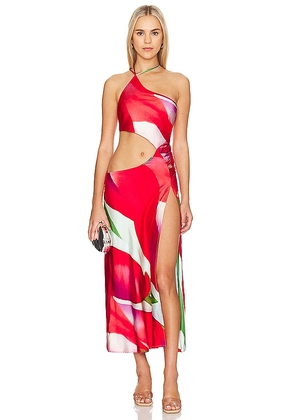 Mirae Ocean Dress in Red. Size 38/6, 40/8, 42/10.